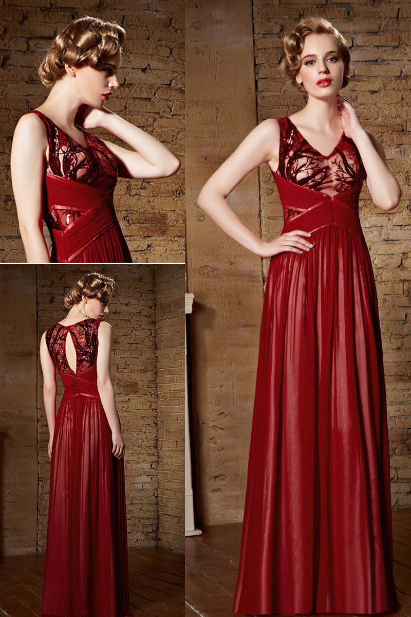 ... Robe de bal Robe de bal rouge Robe de cÃ©rÃ©monie vin rouge empire